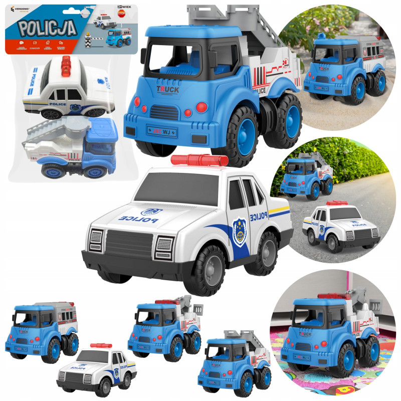Zestaw 2 × Samochody Policyjne VERGIONIC - niezawodna zabawkowa policja do