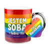 TĘCZOWY KUBEK RAINBOW JESTEM SOBĄ I LUBIĘ TĘCZOWA FLAGA