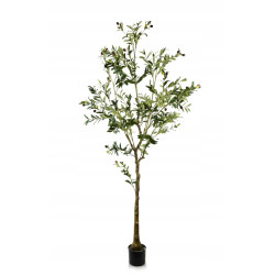 Sztuczne drzewko oliwne Kwiat 180cm, doniczka 15cm, zielone oliwki dekor