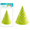 Czapeczki papierowe GREEN DOTS 6 szt.