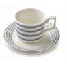 Komplet 6 filiżanek 210 ml ze spodkami szare porcelana