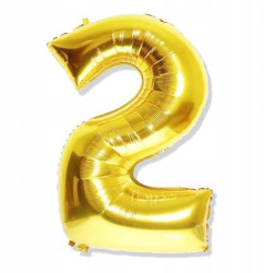 BALON CYFRA 2 ZŁOTA 35cm