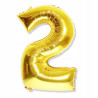 BALON CYFRA 2 ZŁOTA 35cm