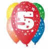 BALONY Z NADRUKIEM CYFRA 5 5SZT