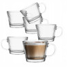 Szklany kubek do kawy i herbaty szklanka z uchem Selena 370 ml 6szt