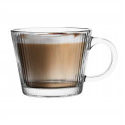 Szklany kubek do kawy i herbaty szklanka z uchem Selena 370 ml 6szt