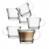 Szklany kubek do kawy i herbaty szklanka z uchem Selena 370 ml 6szt