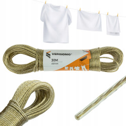 SZNUREK LINKA STALOWA NA PRANIE BIELIZNĘ SZNUR 30m
