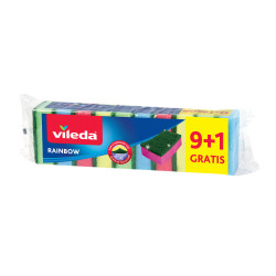 VILEDA ZMYWAKI GĄBKI DO MYCIA NACZYŃ RAINBOW 10szt MIX KOLORÓW