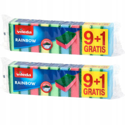 VILEDA ZMYWAKI GĄBKI DO MYCIA NACZYŃ RAINBOW 10szt MIX KOLORÓW