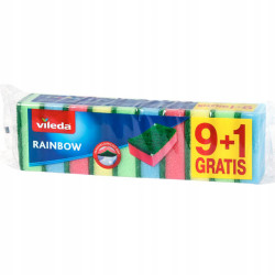 VILEDA ZMYWAKI GĄBKI DO MYCIA NACZYŃ RAINBOW 10szt MIX KOLORÓW