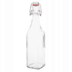 SPIŻARNIA PANI DOMU BUTELKA KWADRATOWA Z KLIPSEM 1000ML