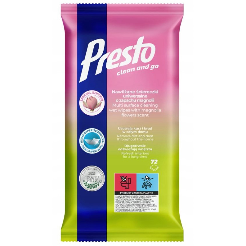 Presto Ściereczki uniwersalne 72 szt zapach Magnolia