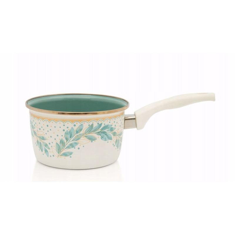 Rondel emaliowany, 16 cm 1.9L, jasnokremowy, idealny na prezent, Green Line