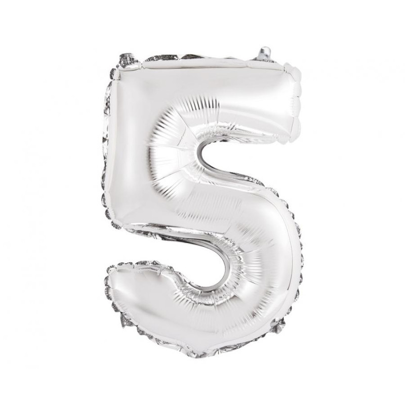 BALON FOLIOWY 5 35CM SREBRNA