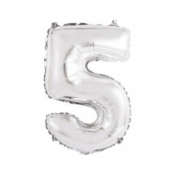 BALON FOLIOWY 5 35CM SREBRNA