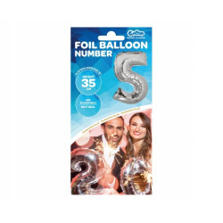 BALON FOLIOWY 5 35CM SREBRNA