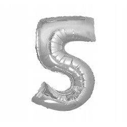 BALON FOLIOWY 5 35CM SREBRNA