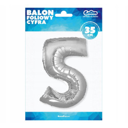 BALON FOLIOWY 5 35CM SREBRNA