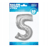 BALON FOLIOWY 5 35CM SREBRNA