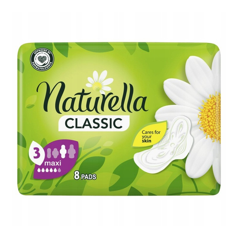 Naturella, Classic Maxi, Podpaski ze skrzydełkami, 8 szt