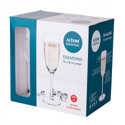 Kieliszki do szampana Diamond 180 ml, komplet 6 szt.