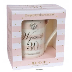 Kubek na 30 urodziny ozdobiony diamencikami PREMIUM NA PREZENT