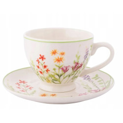 Filiżanka ze spodkiem porcelanowa Przebudzenie Natury 220 ml KWIATY