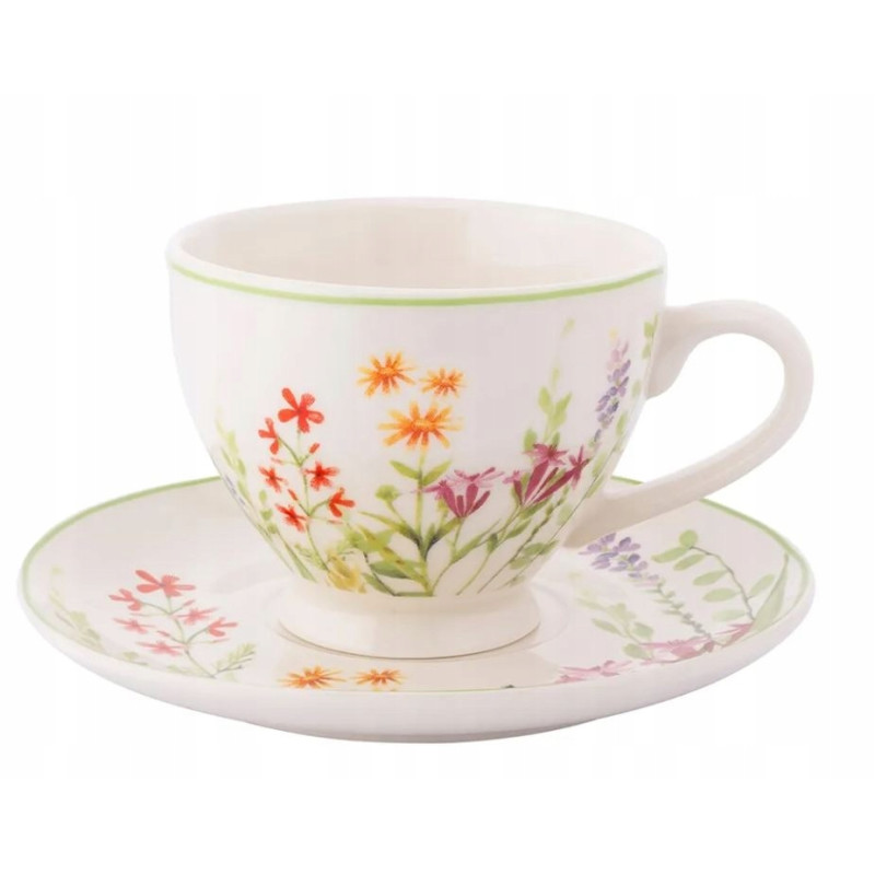 Filiżanka ze spodkiem porcelanowa Przebudzenie Natury 220 ml KWIATY