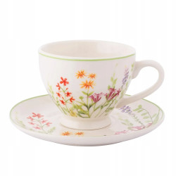 Filiżanka ze spodkiem porcelanowa Przebudzenie Natury 220 ml KWIATY