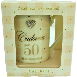 Kubek na 50 urodziny ozdobiony diamencikami PREMIUM NA PREZENT