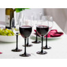 KOMPLET 6 KIELISZKÓW WINO CZERWONE 330ML CZARNA NÓŻKA ONYX