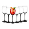 KOMPLET 6 KIELISZKÓW WINO CZERWONE 330ML CZARNA NÓŻKA ONYX