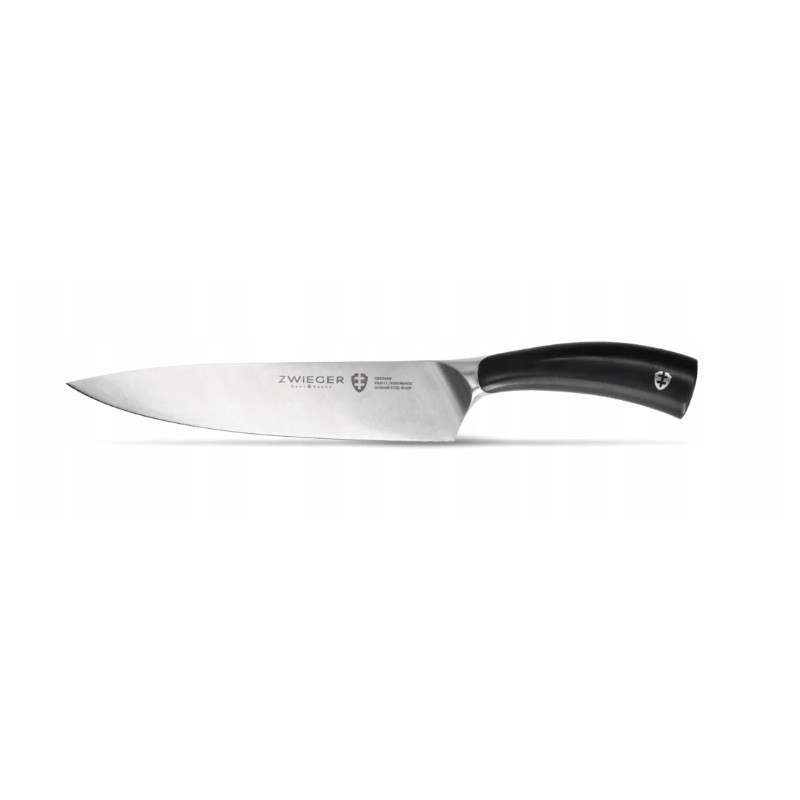 ZWIEGER NÓŻ SZEFA KUCHNI STAL NIERDZEWNA WYTRZYMAŁY 56 HRC OBSIDIAN 20 CM