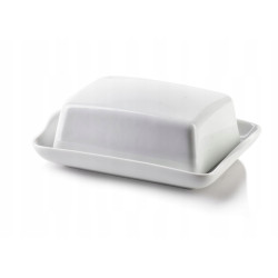 BIAŁA PORCELANOWA MASELNICZKA MASELNICA BASIC 16,5/12,5/6CM