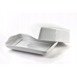 BIAŁA PORCELANOWA MASELNICZKA MASELNICA BASIC 16,5/12,5/6CM