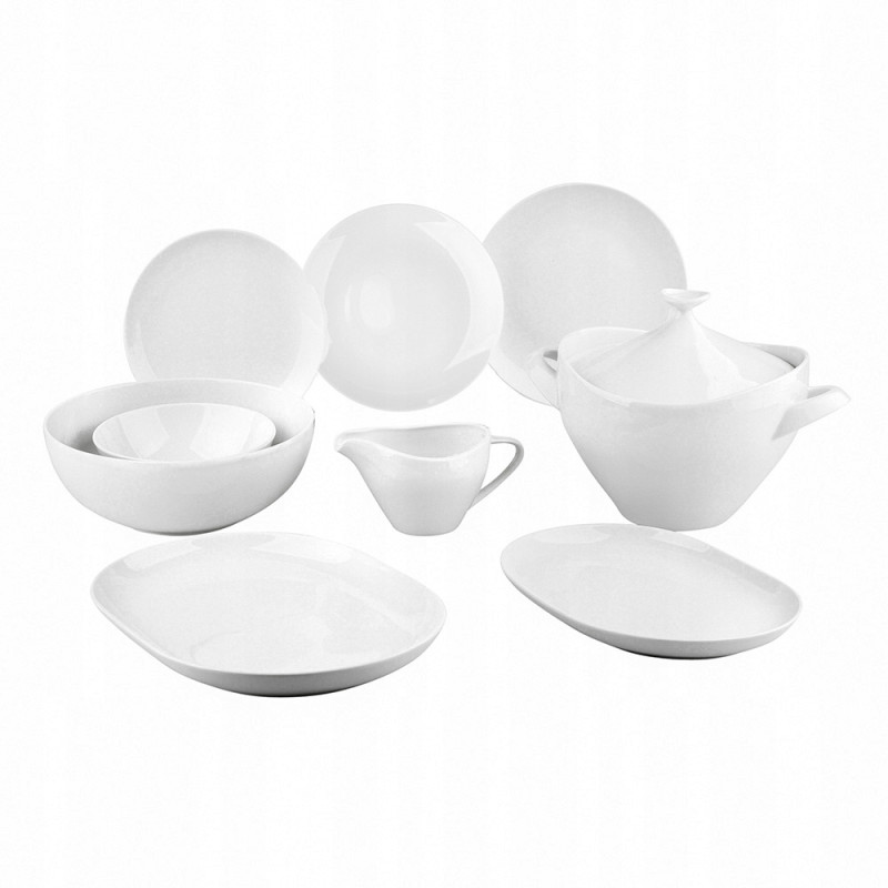 Serwis obiadowy porcelana na 6 osób MariaPaula Moderna Biała 24 el.