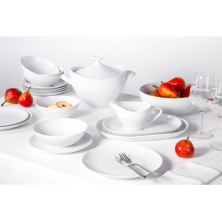Serwis obiadowy porcelana na 6 osób MariaPaula Moderna Biała 24 el.