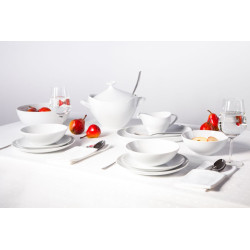 Serwis obiadowy porcelana na 6 osób MariaPaula Moderna Biała 24 el.