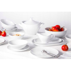 Serwis obiadowy porcelana na 6 osób MariaPaula Moderna Biała 24 el.
