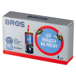 BROS LEP OKRĄGŁY NA MUCHY 4 SZTUKI