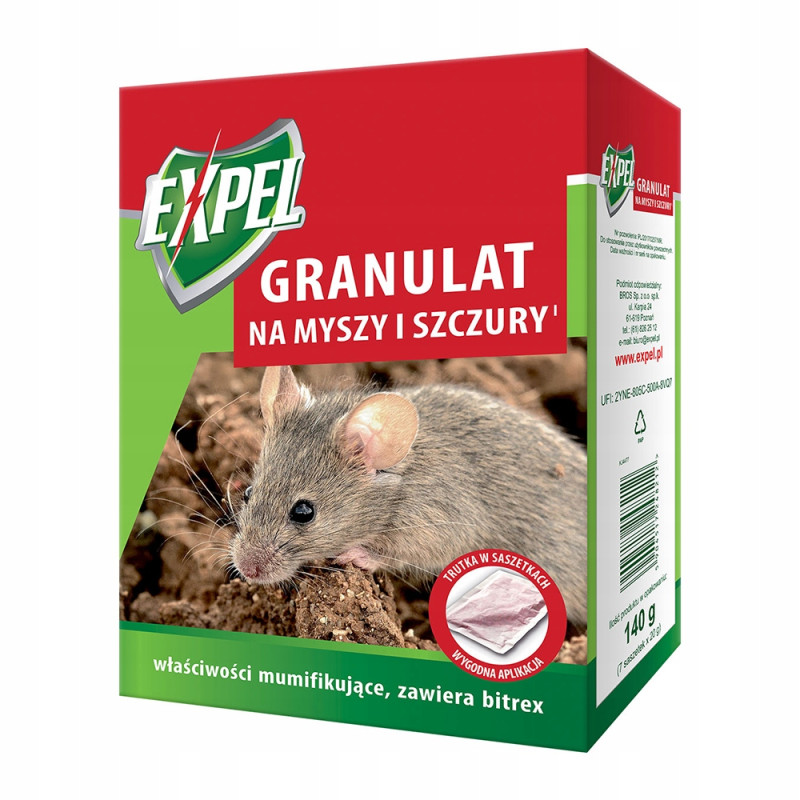 Trucizna, trutka przeciwko myszom, szczurom Expel 0,15 kg