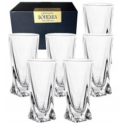 BOHEMIA QUADRO SZKLANKI 350ML 6 SZT WODA SOK WHISKY KRYSZTAŁOWE WYSOKIE