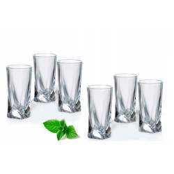 BOHEMIA QUADRO SZKLANKI 350ML 6 SZT WODA SOK WHISKY KRYSZTAŁOWE WYSOKIE