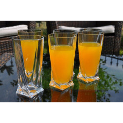 BOHEMIA QUADRO SZKLANKI 350ML 6 SZT WODA SOK WHISKY KRYSZTAŁOWE WYSOKIE