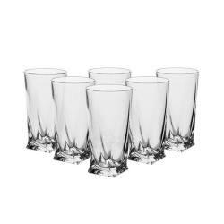 BOHEMIA QUADRO SZKLANKI 350ML 6 SZT WODA SOK WHISKY KRYSZTAŁOWE WYSOKIE