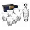 Zestaw do Whisky Bohemia Wave Karafka 6 Szklanek Kryształowe Szkło 750 ml