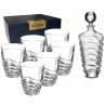 Zestaw do Whisky Bohemia Wave Karafka 6 Szklanek Kryształowe Szkło 750 ml