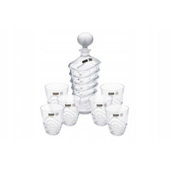 Zestaw do Whisky Bohemia Wave Karafka 6 Szklanek Kryształowe Szkło 750 ml