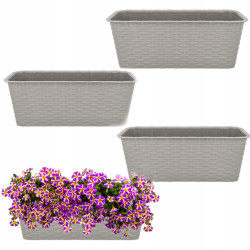 DONICZKA BALKONOWA RATTAN 40cm szara